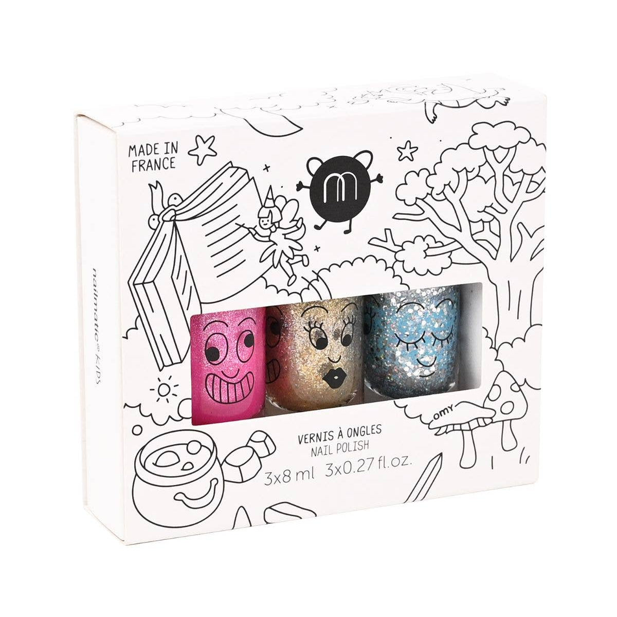 Nail Polish for Kids Set of 3 PINKY AURORA LUNA