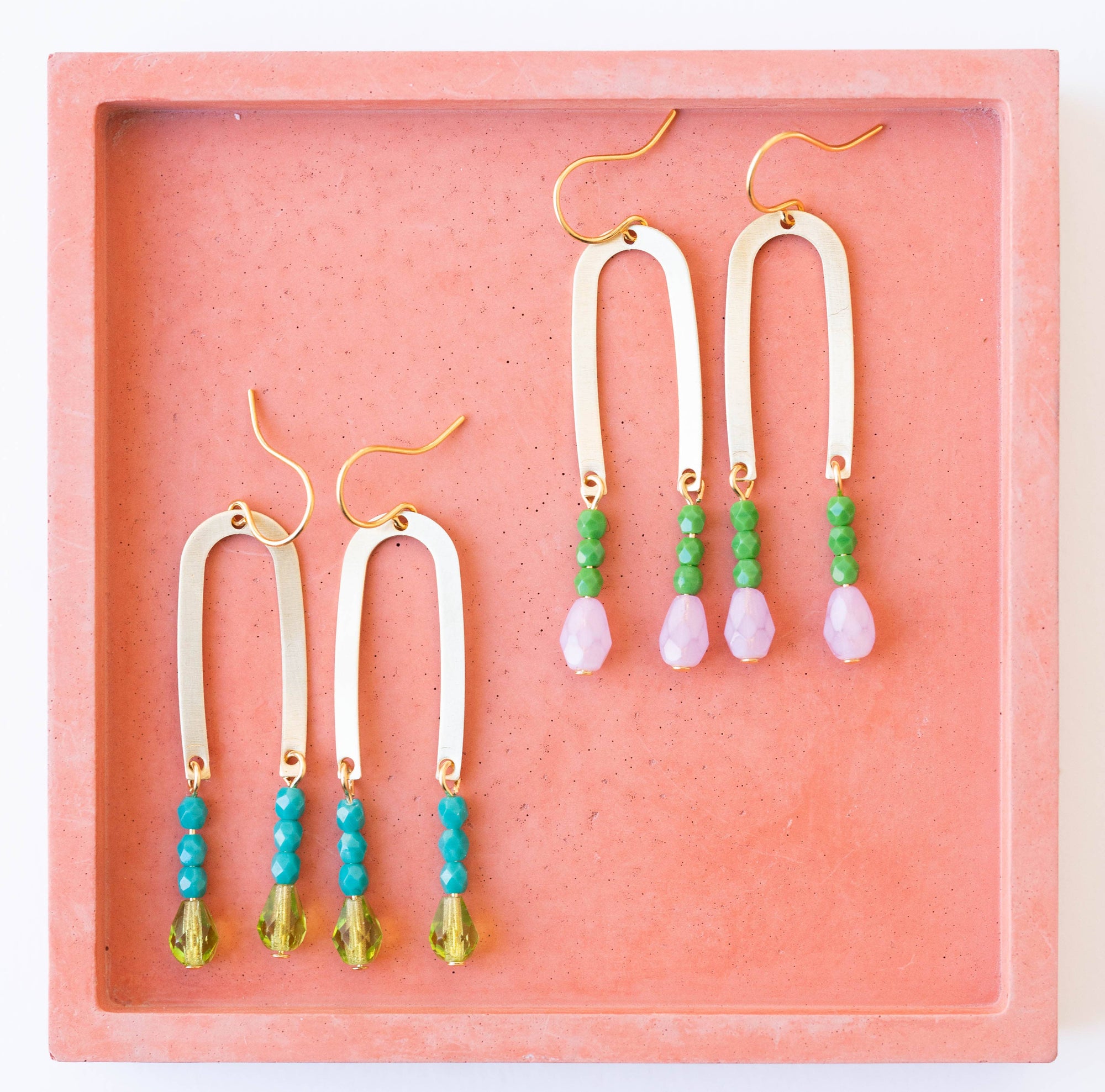 Long Arch Beaded Earrings