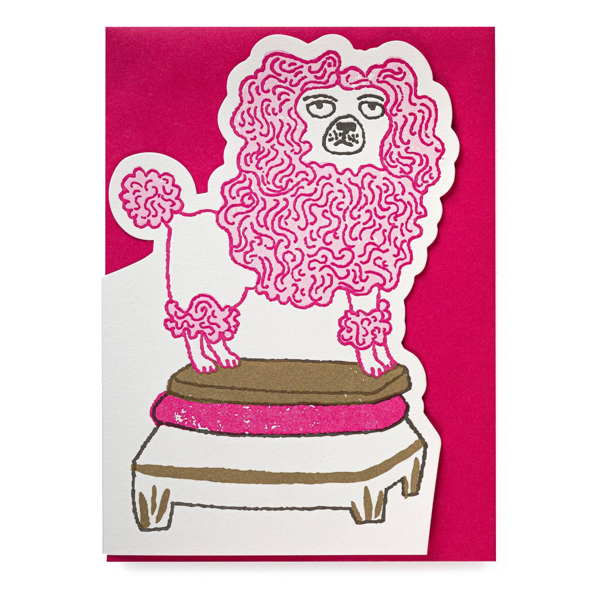 Poodle Cut-Out Greeting Card