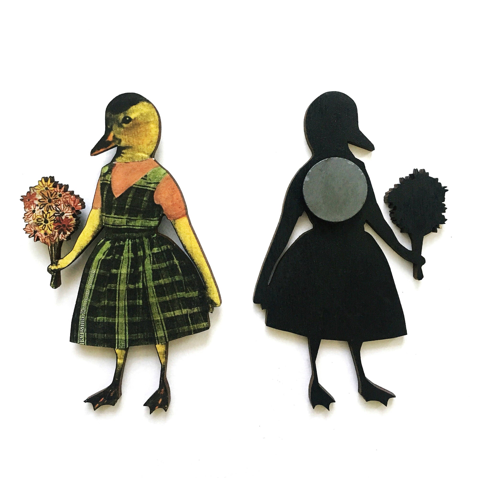 Duck Girl Laser Cut Wood Magnet