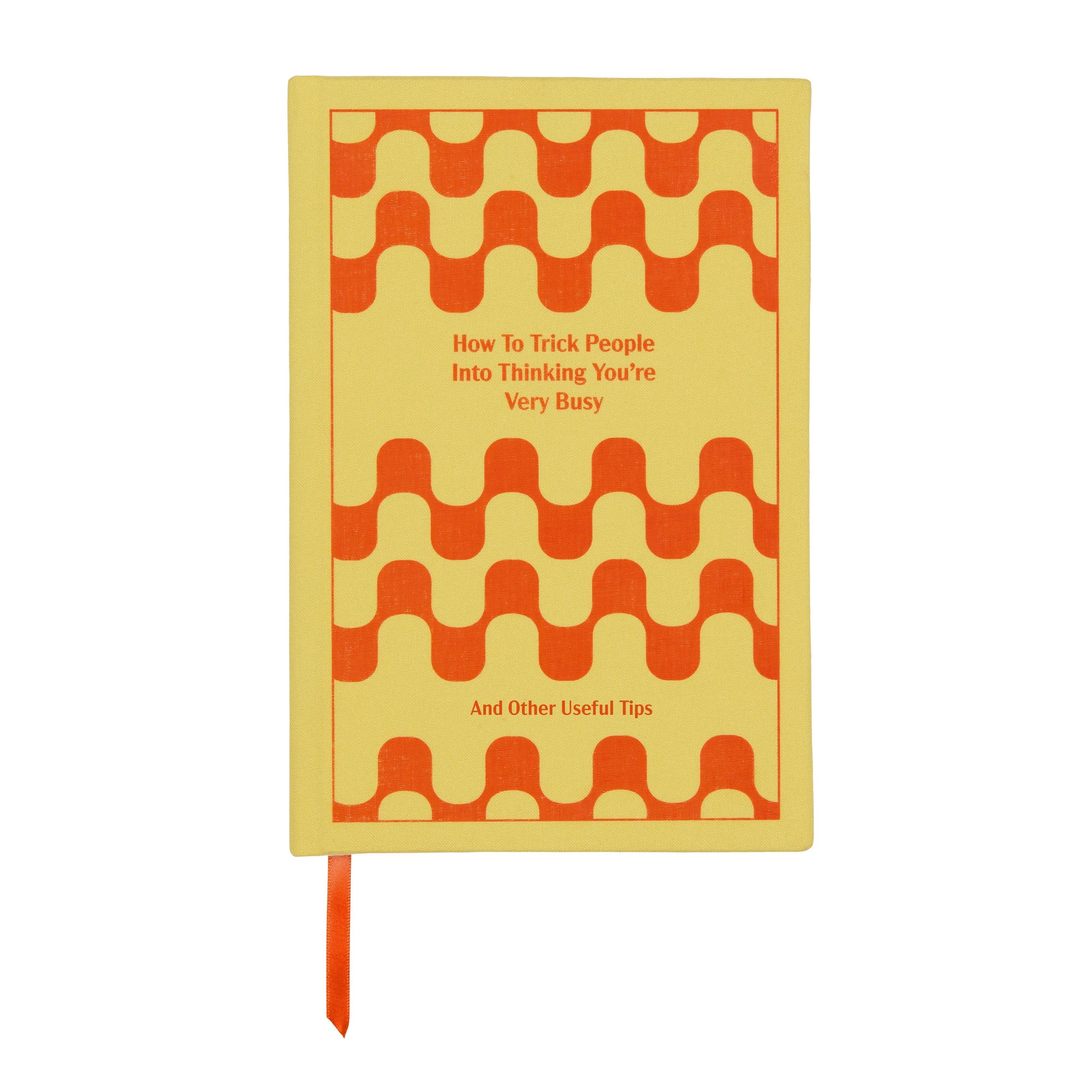 Notebook with red and yellow design on a white background