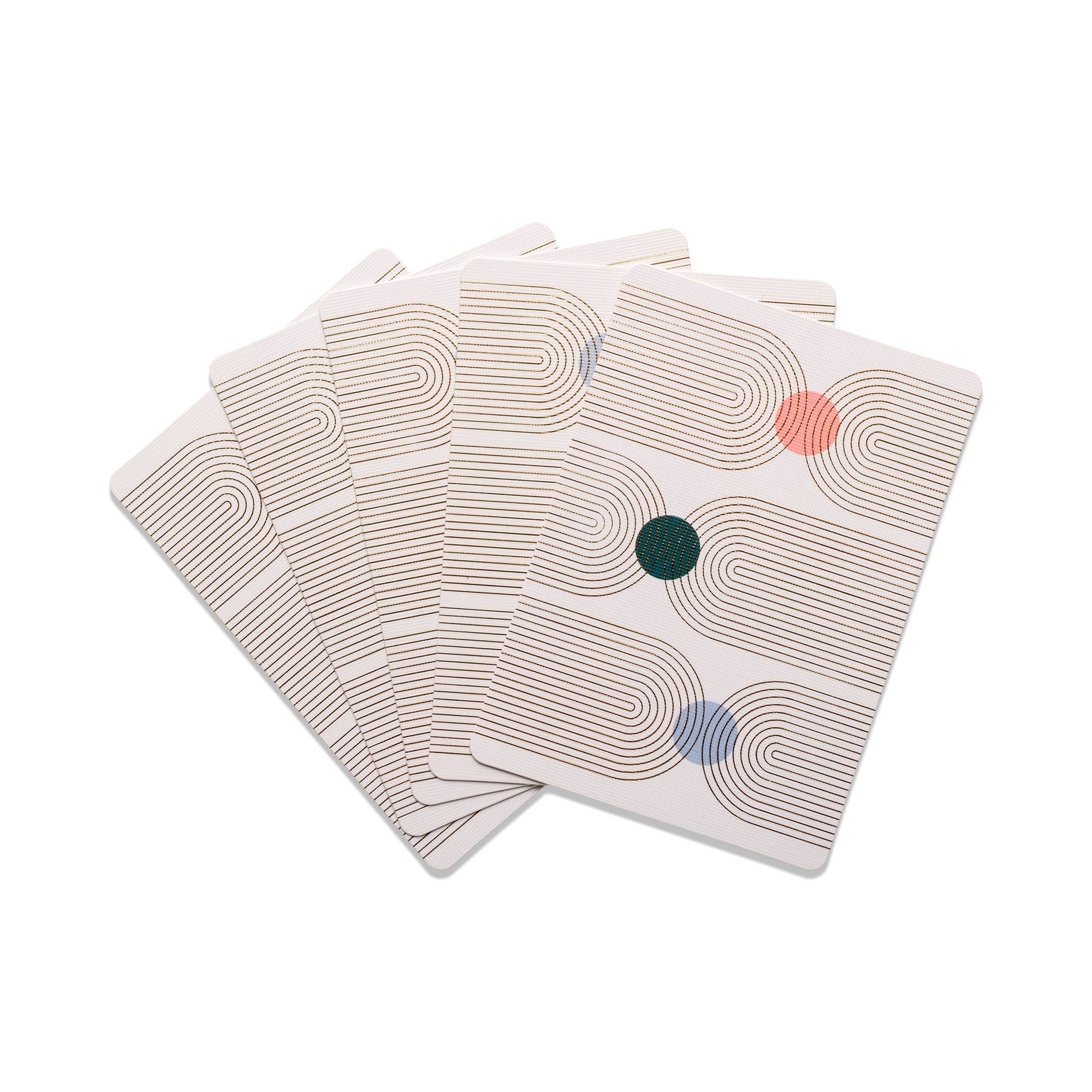 Set of three notebooks with geometric pattern on a white background