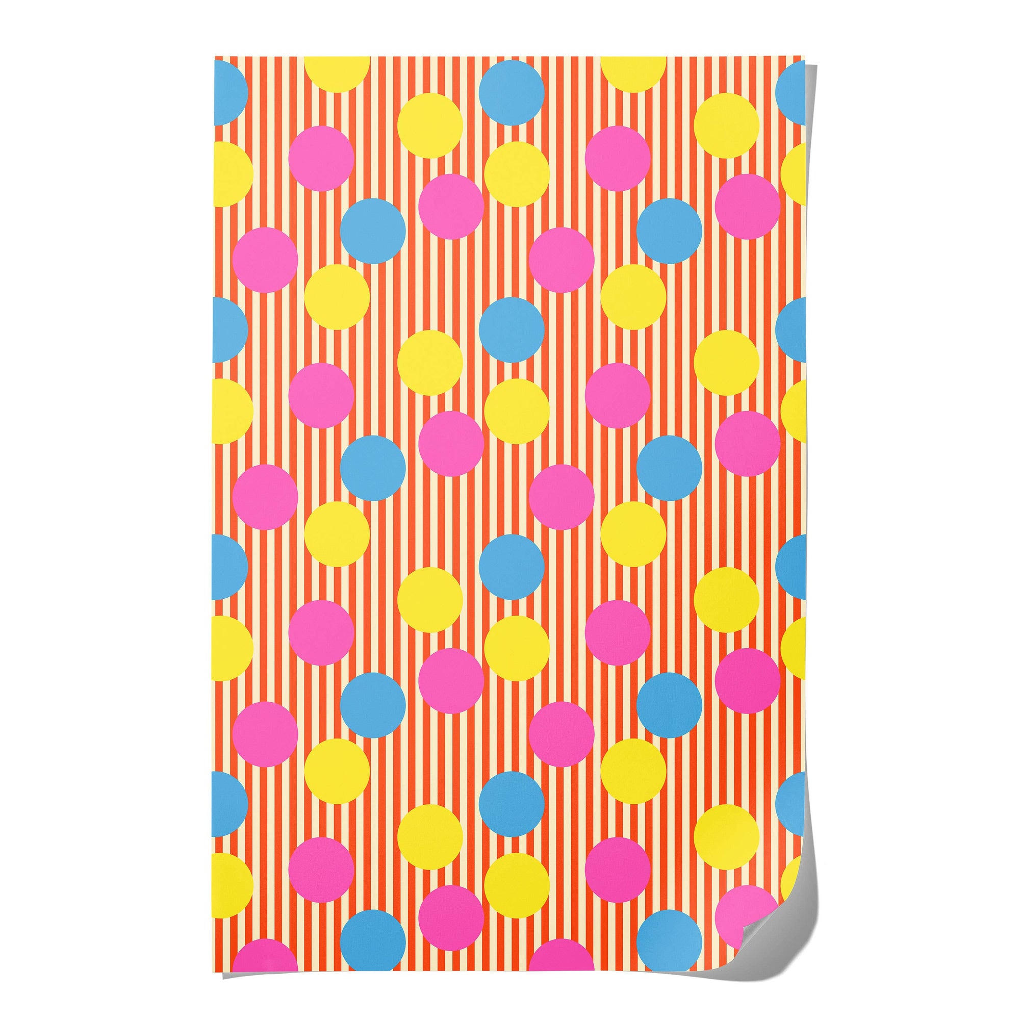 paper with colorful polka dot pattern on a white background