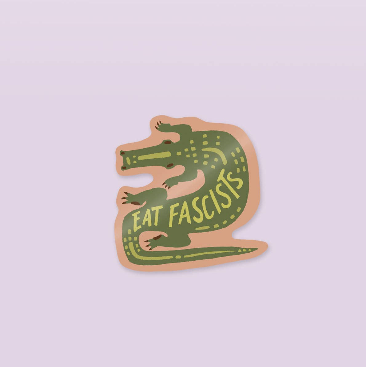 Eat Fascists Gator Die Cut Sticker
