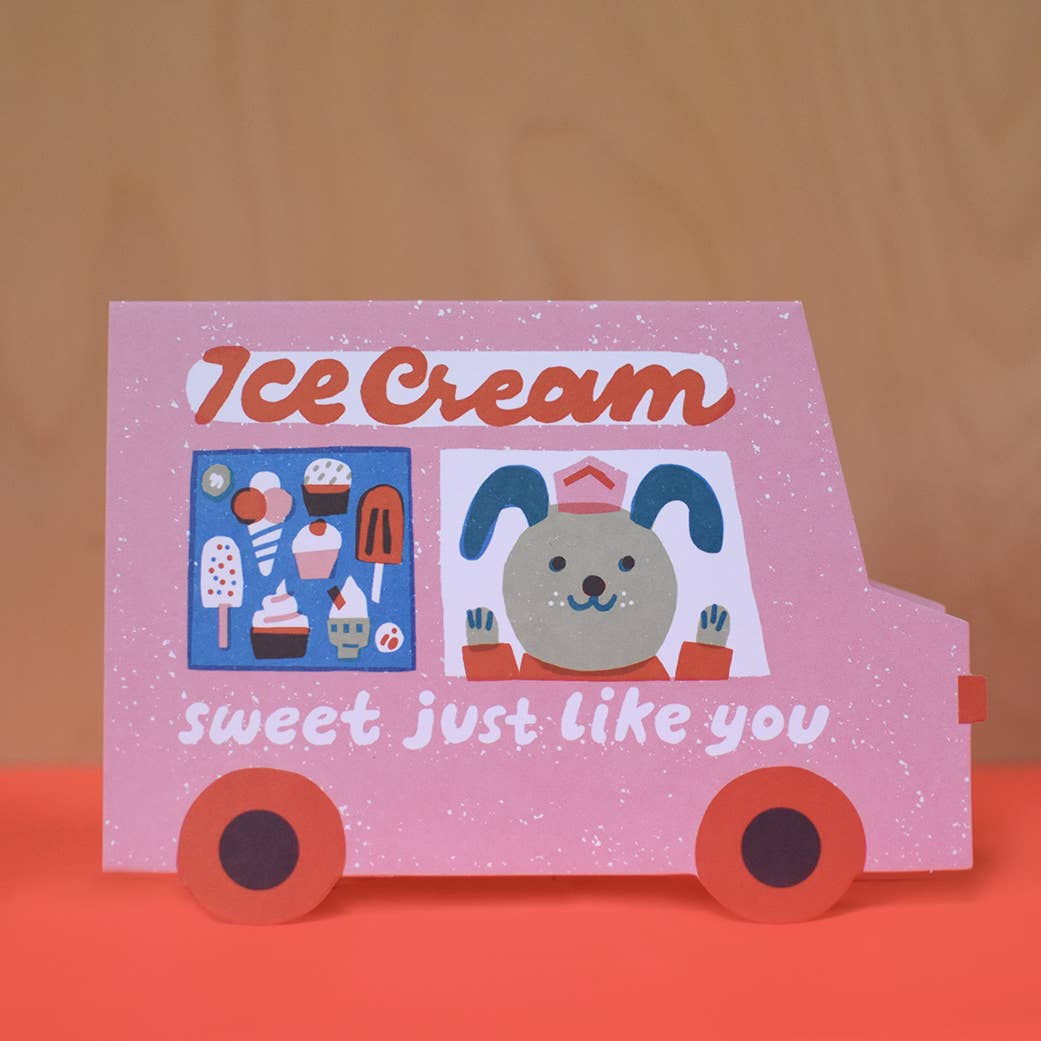 Ice Cream Van Die Cut Card - Louise Lockhart