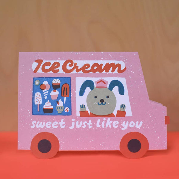 Ice Cream Van Die Cut Card -love