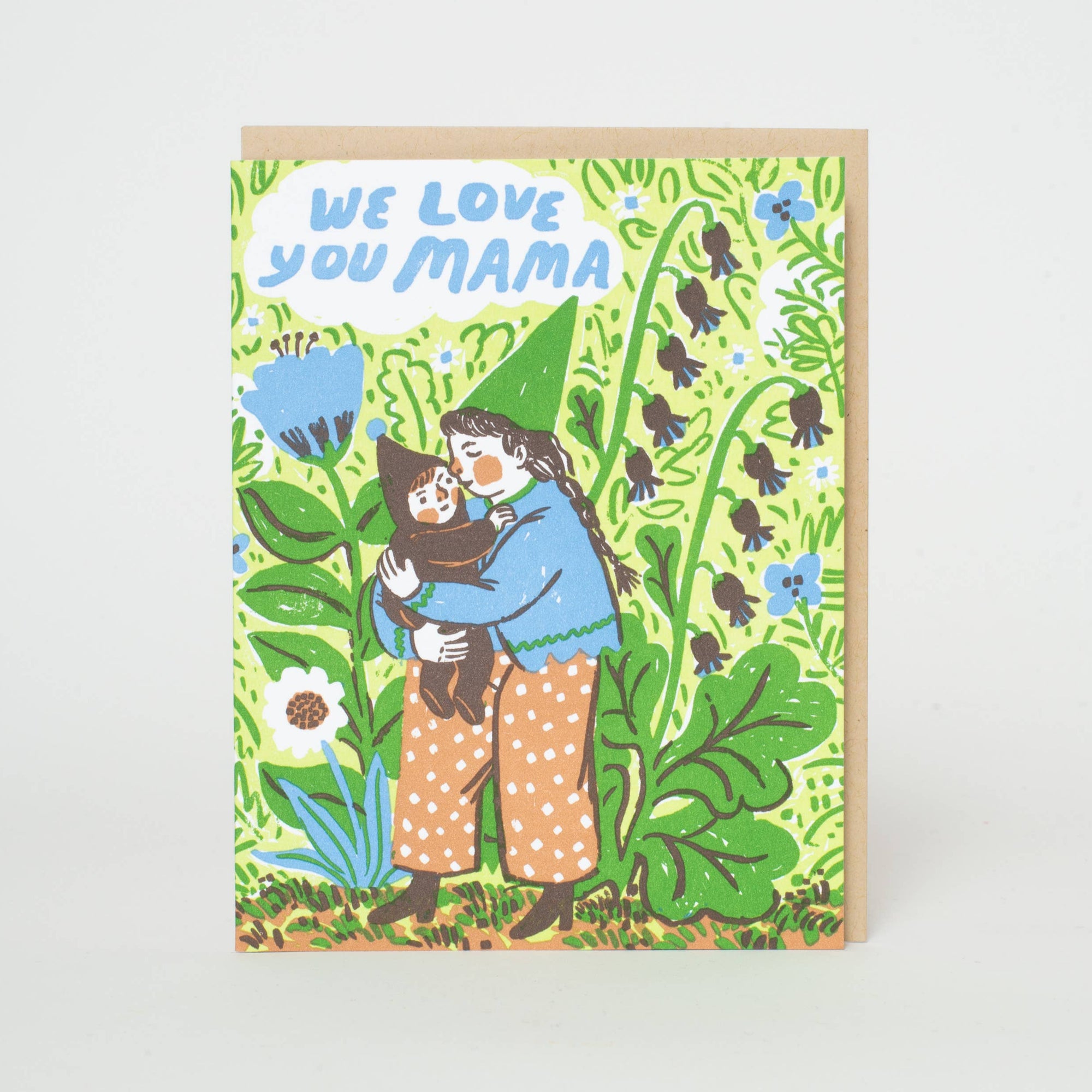 Gnome Mama Love Letterpress Card - Phoebe Wahl