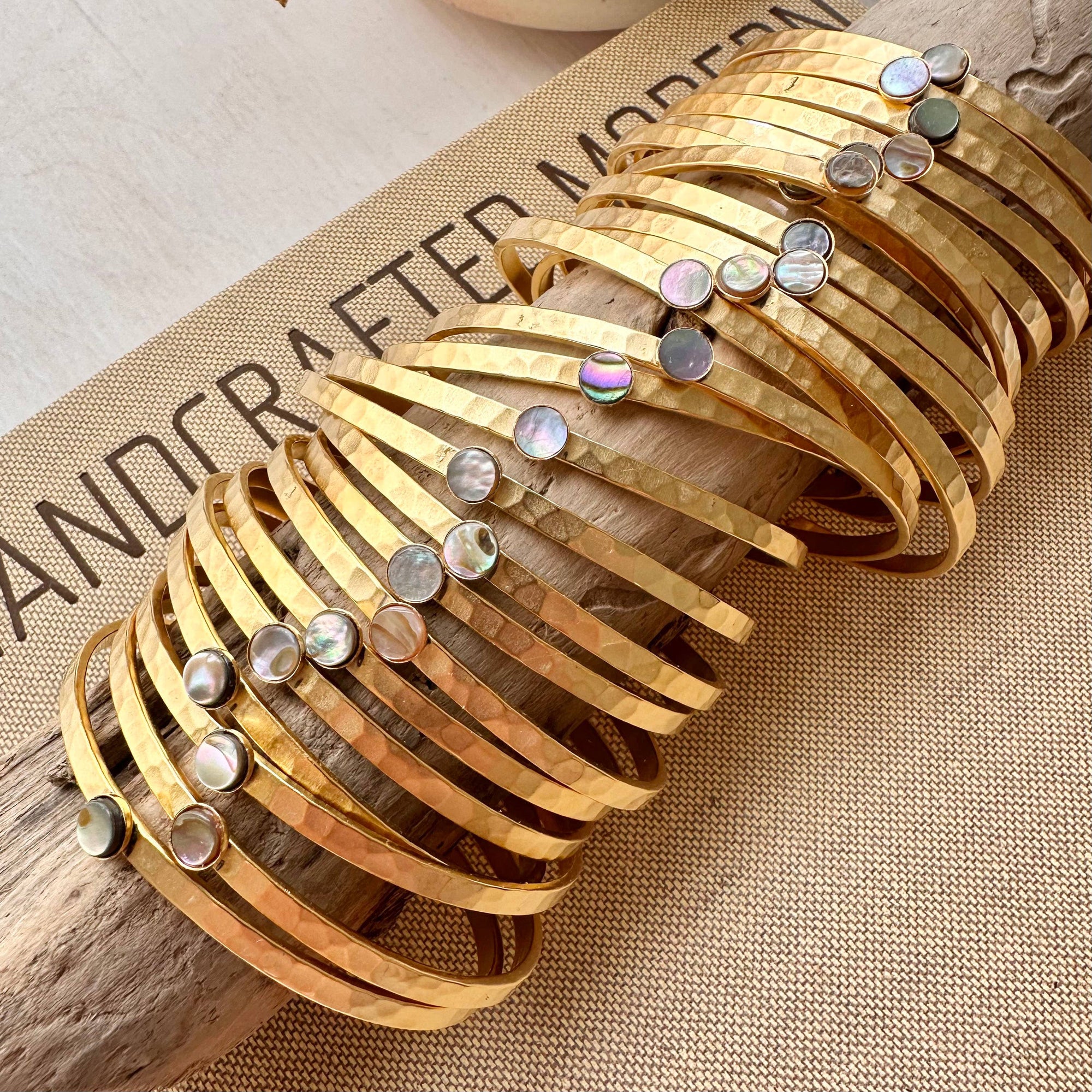 Abalone Hammered Cuff Bracelet