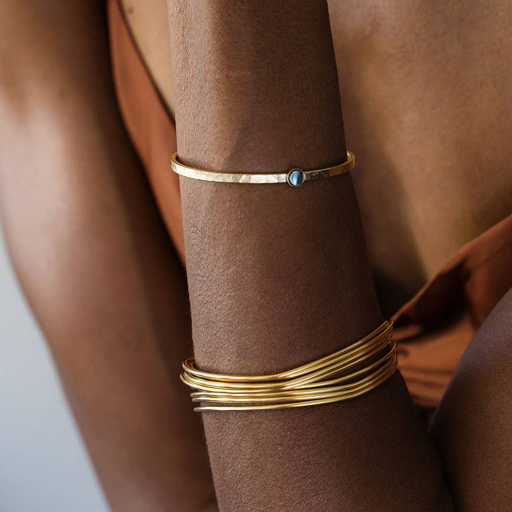 Abalone Hammered Cuff Bracelet