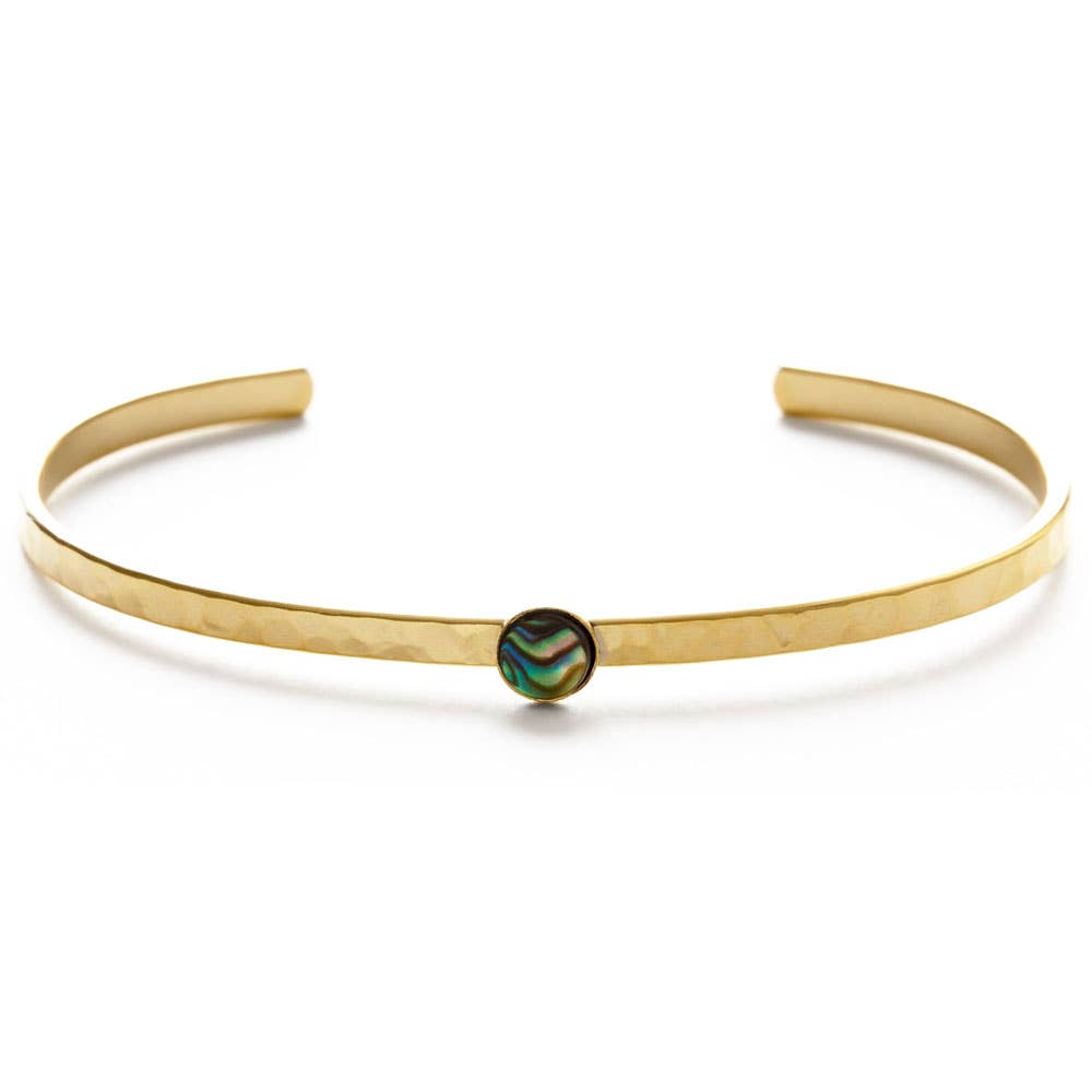 Abalone Hammered Cuff Bracelet