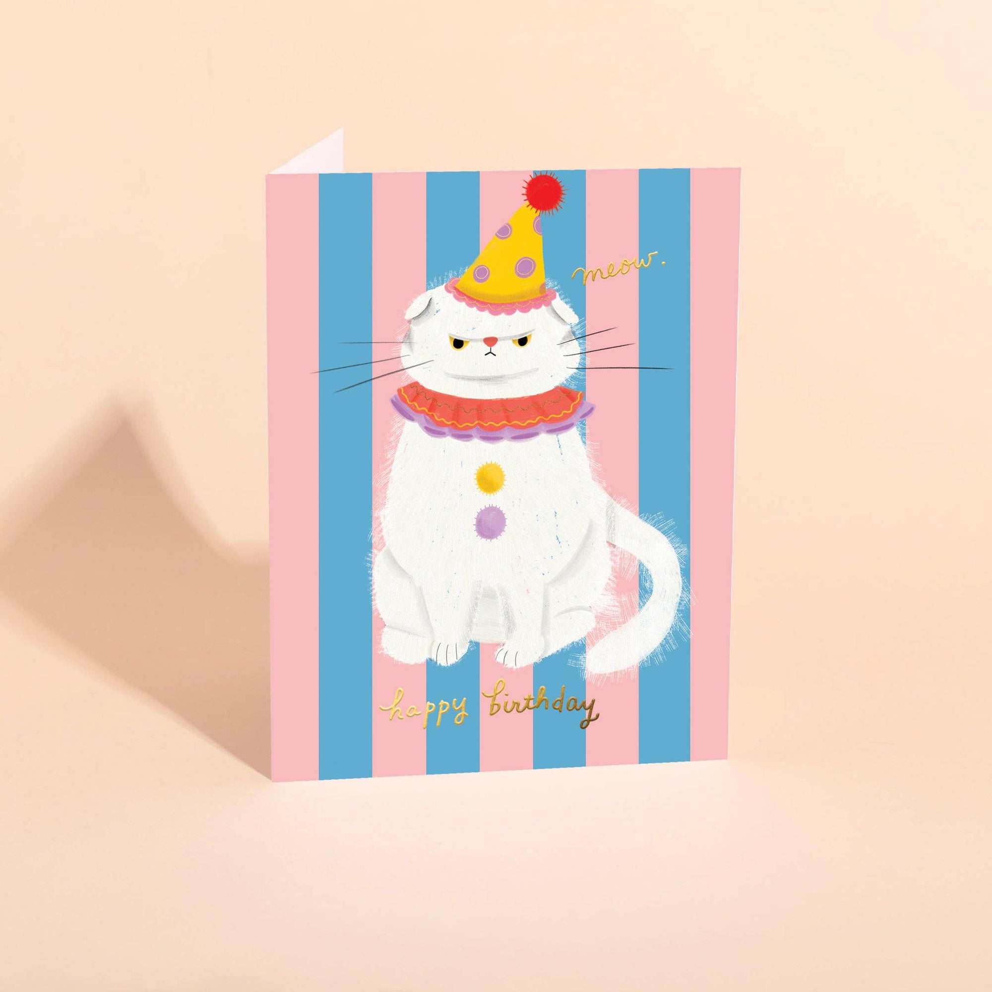Clowny Cat- Birthday Card