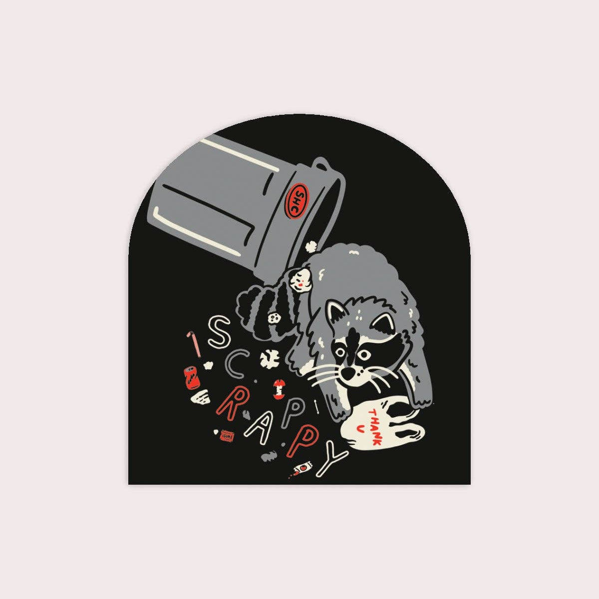 Scrappy Raccoon (Trash) Vinyl Sticker