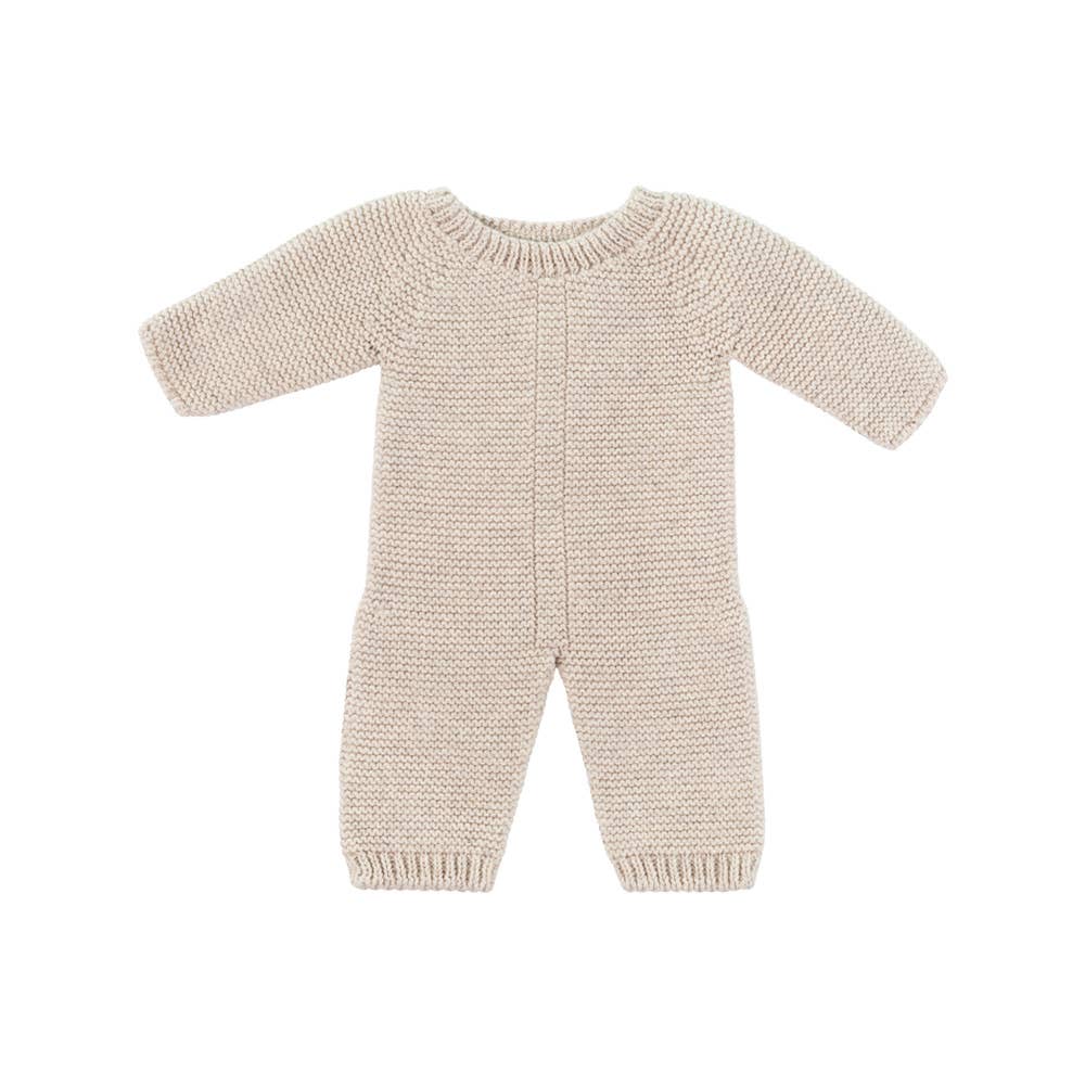 Knitted doll romper on a white background