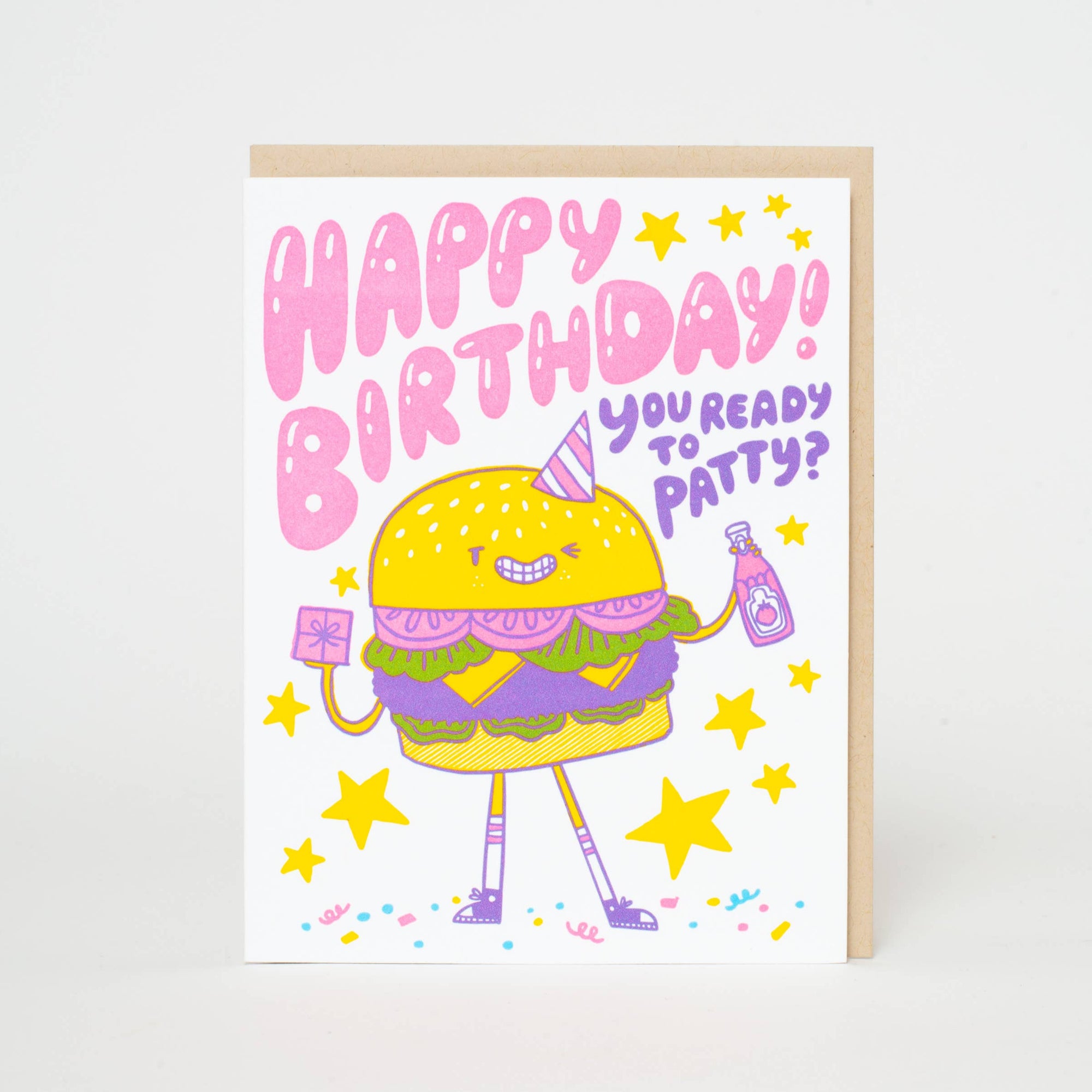 Birthday Burger Letterpress Card