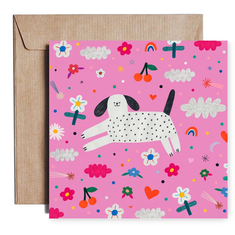 HAPPY DOG card -hello