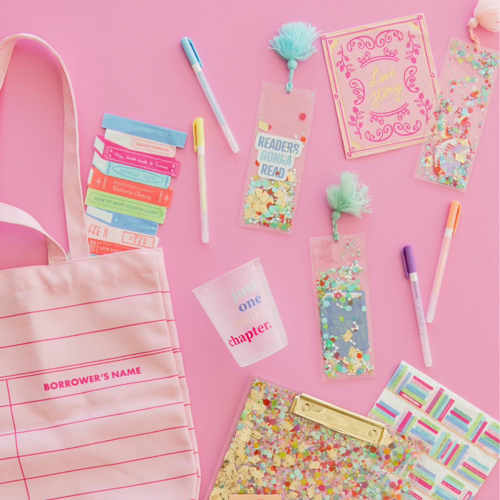 Book Club "Book Lover" Confetti Bookmark