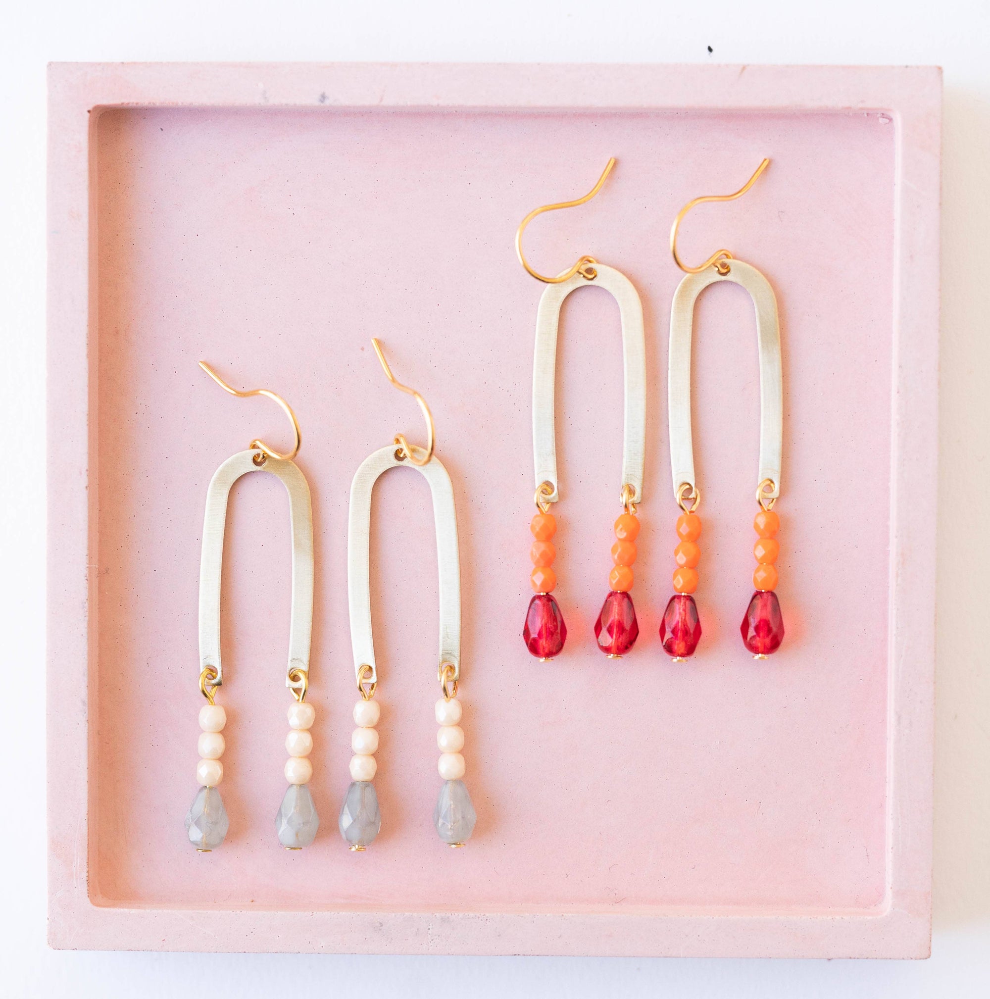 Long Arch Beaded Earrings