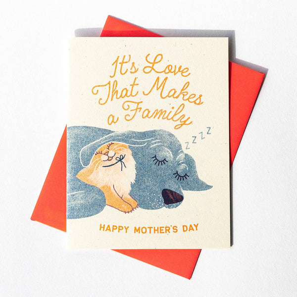 It's Love That Makes a Family - Risograph -mother's day