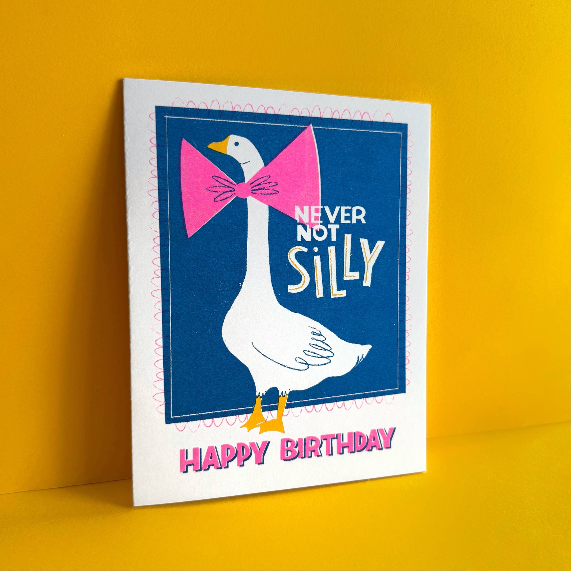 Silly Goose - Funny Risograph Birthday Card
