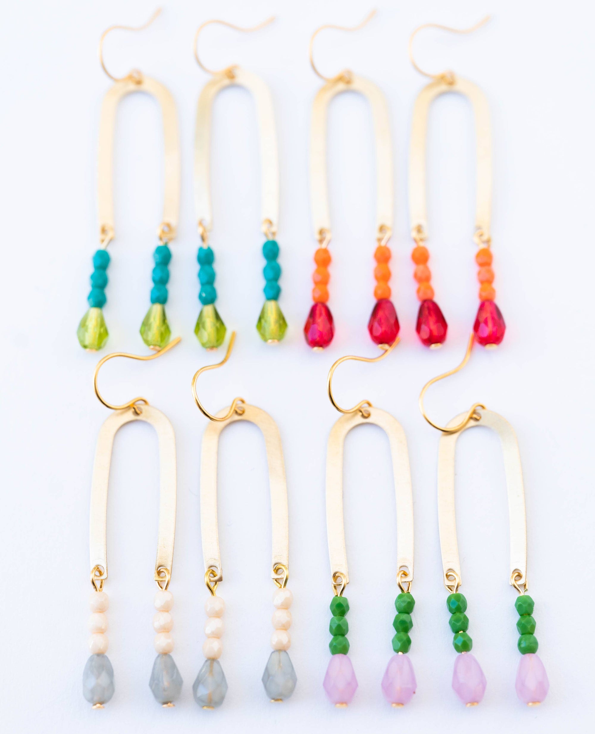 Long Arch Beaded Earrings