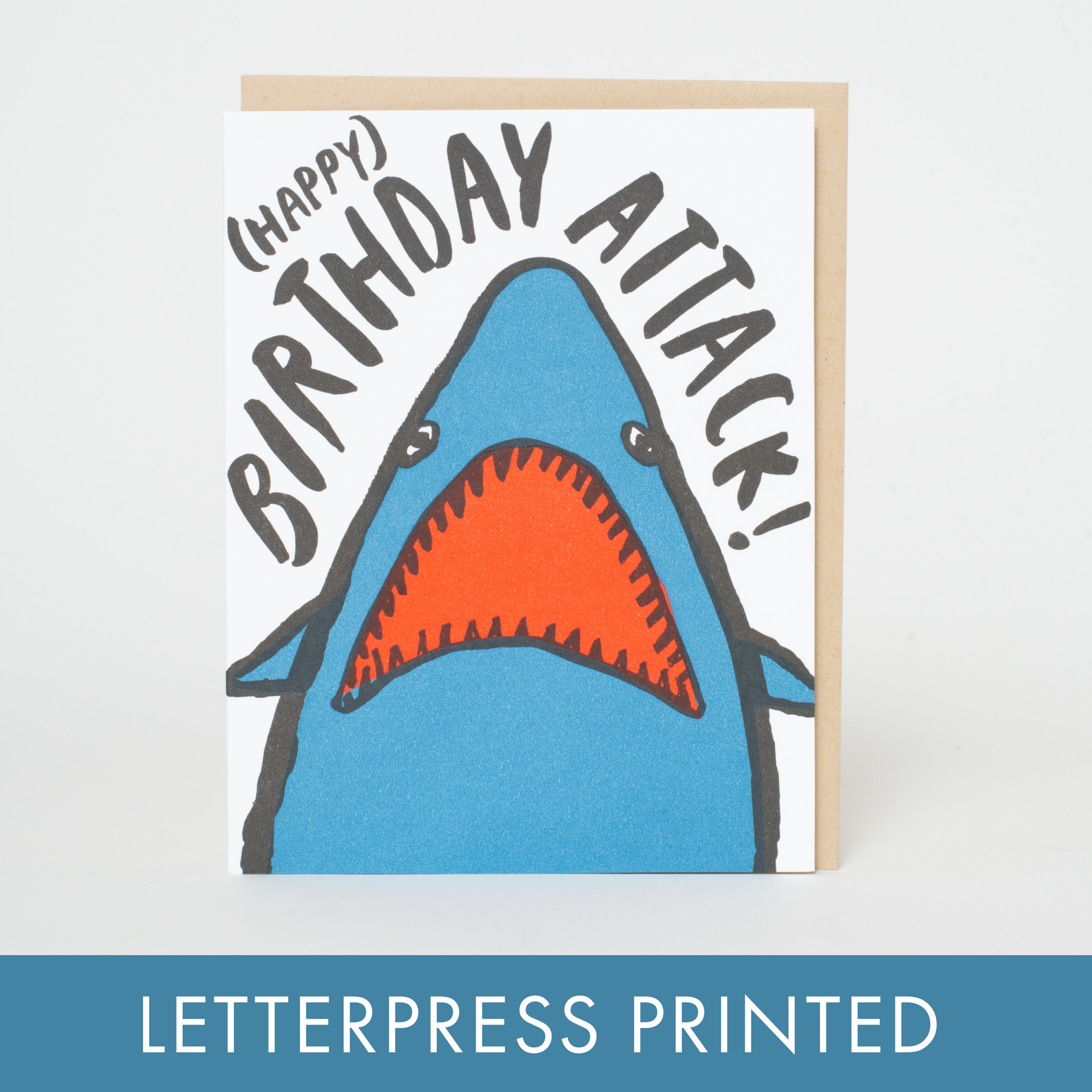 Shark Birthday Letterpress Card