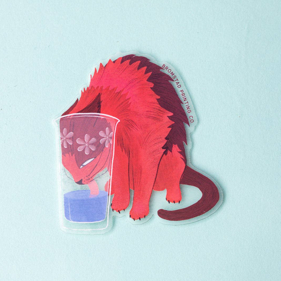 Hydrated Cat Clear Sticker