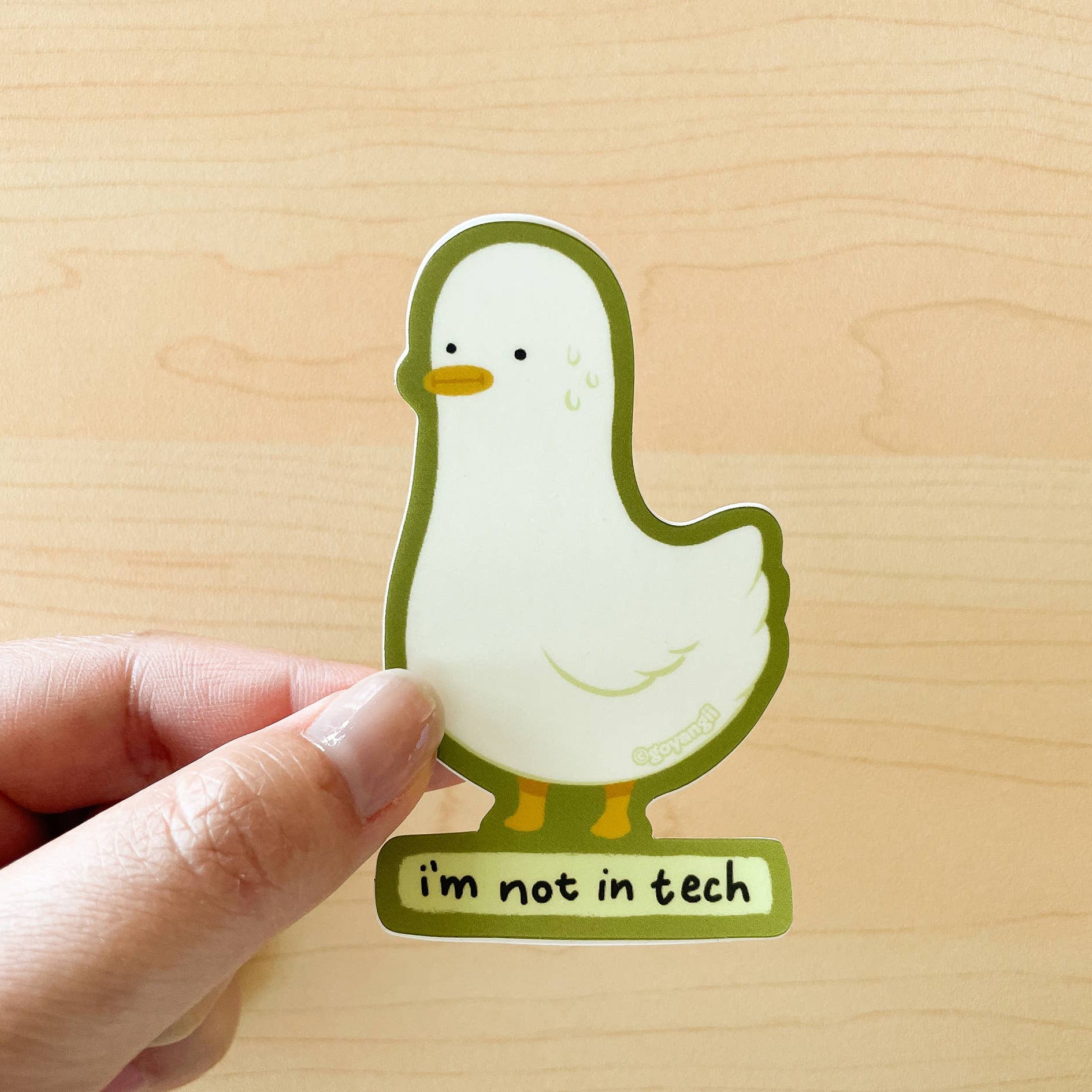 Not in Tech Duck Waterproof Vinyl Sticker
