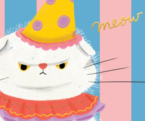 Clowny Cat- Birthday Card