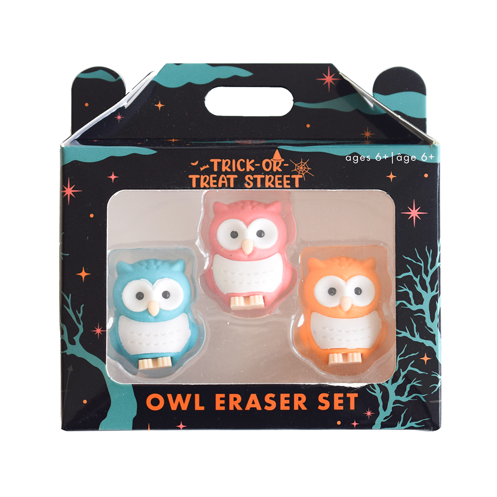 Trick or Treat Street Owl Eraser Set