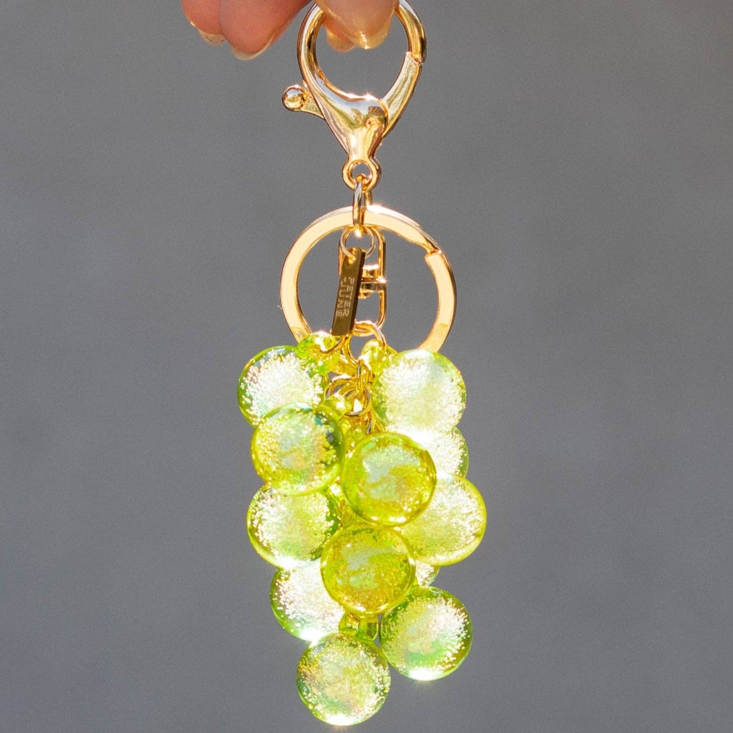 Grape Vine Bag Charm - 18K Gold Plated + Resin