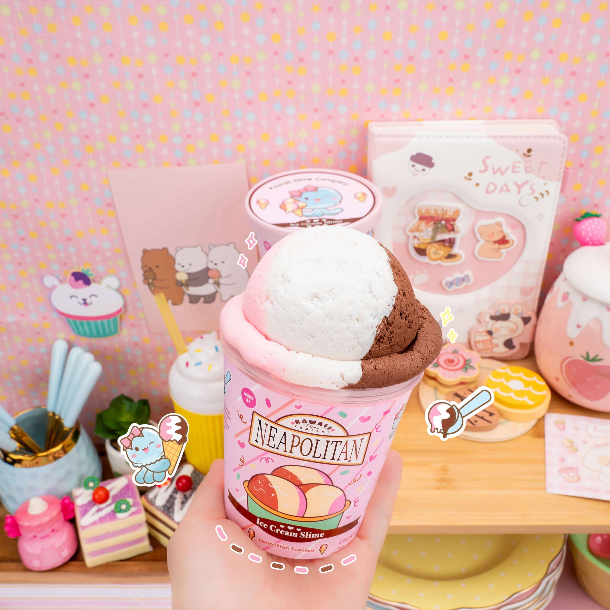 Neapolitan Scented Ice Cream Pint Slime