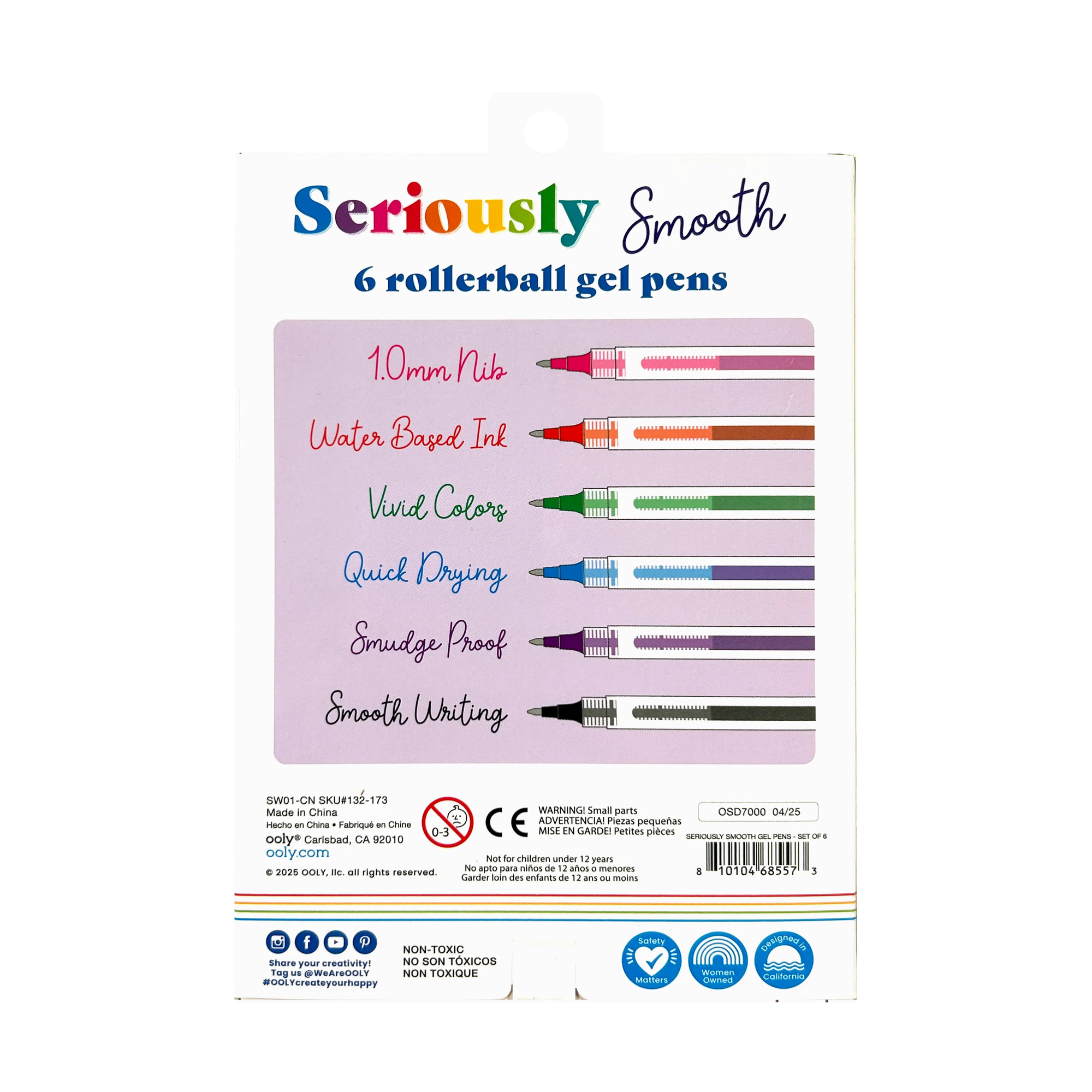 Seriously: Smooth Rollerball Gel Pens (Set of 6)