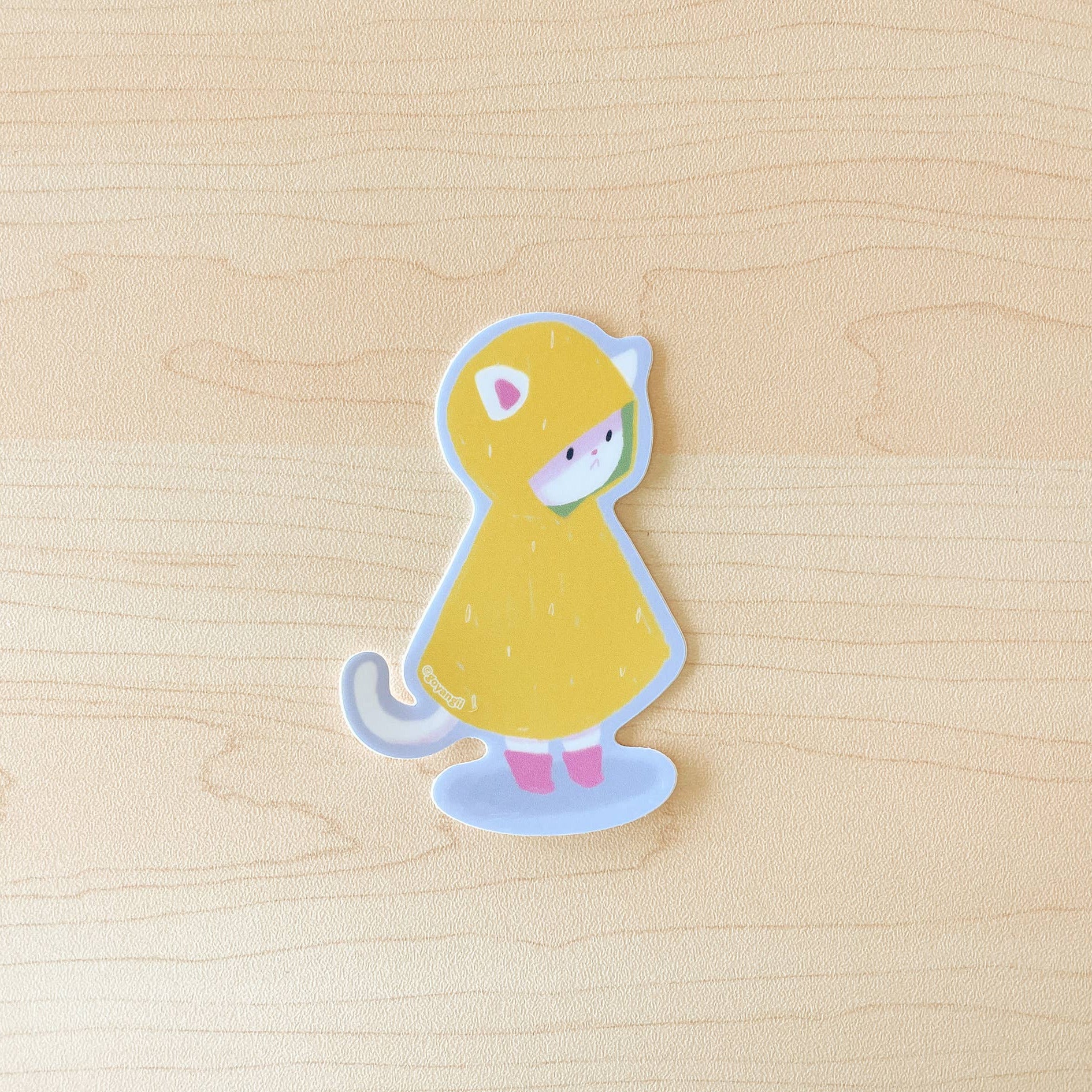 Rainy Cat Waterproof Vinyl Sticker