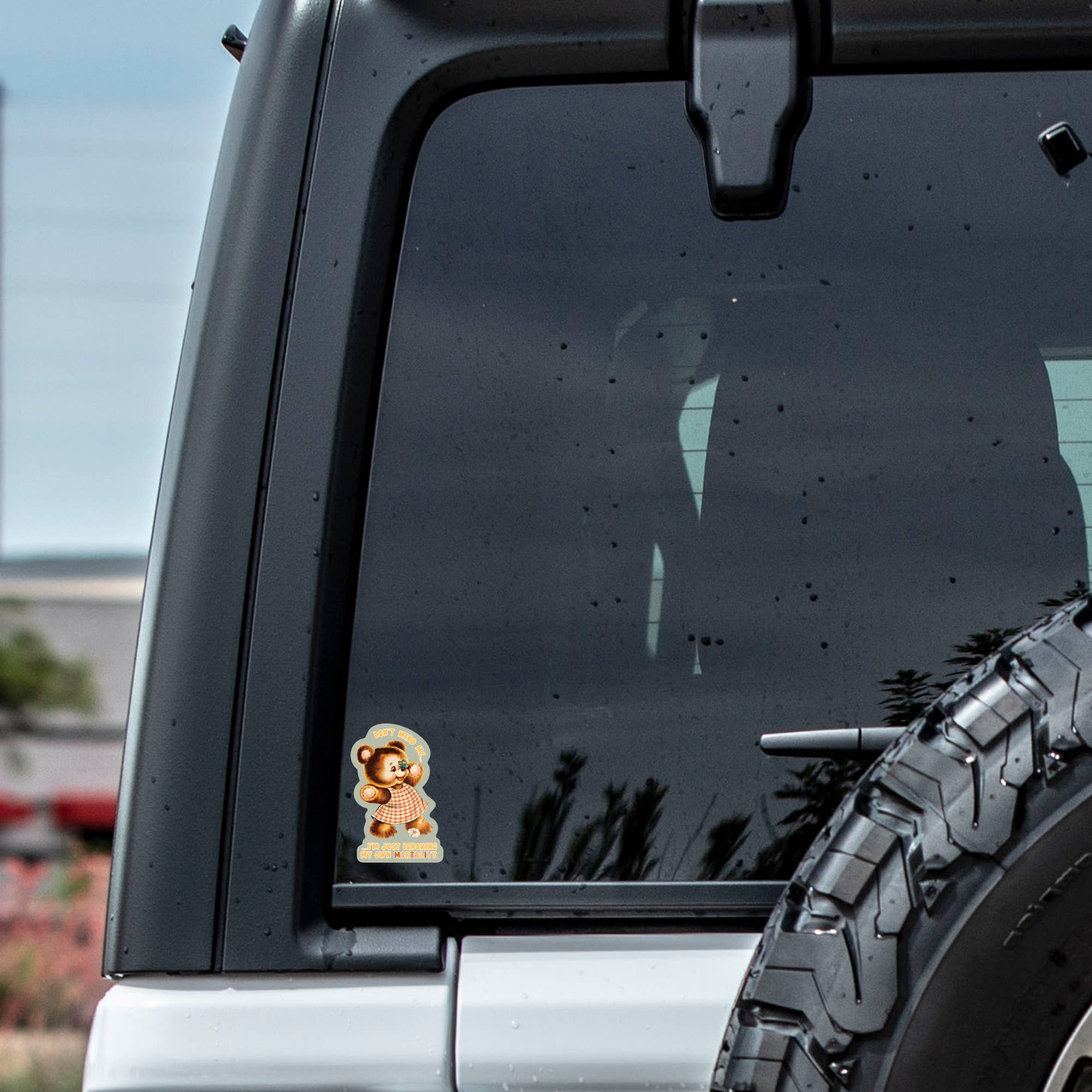 Funny Life & Death Bear Vintage High Quality Vinyl Sticker