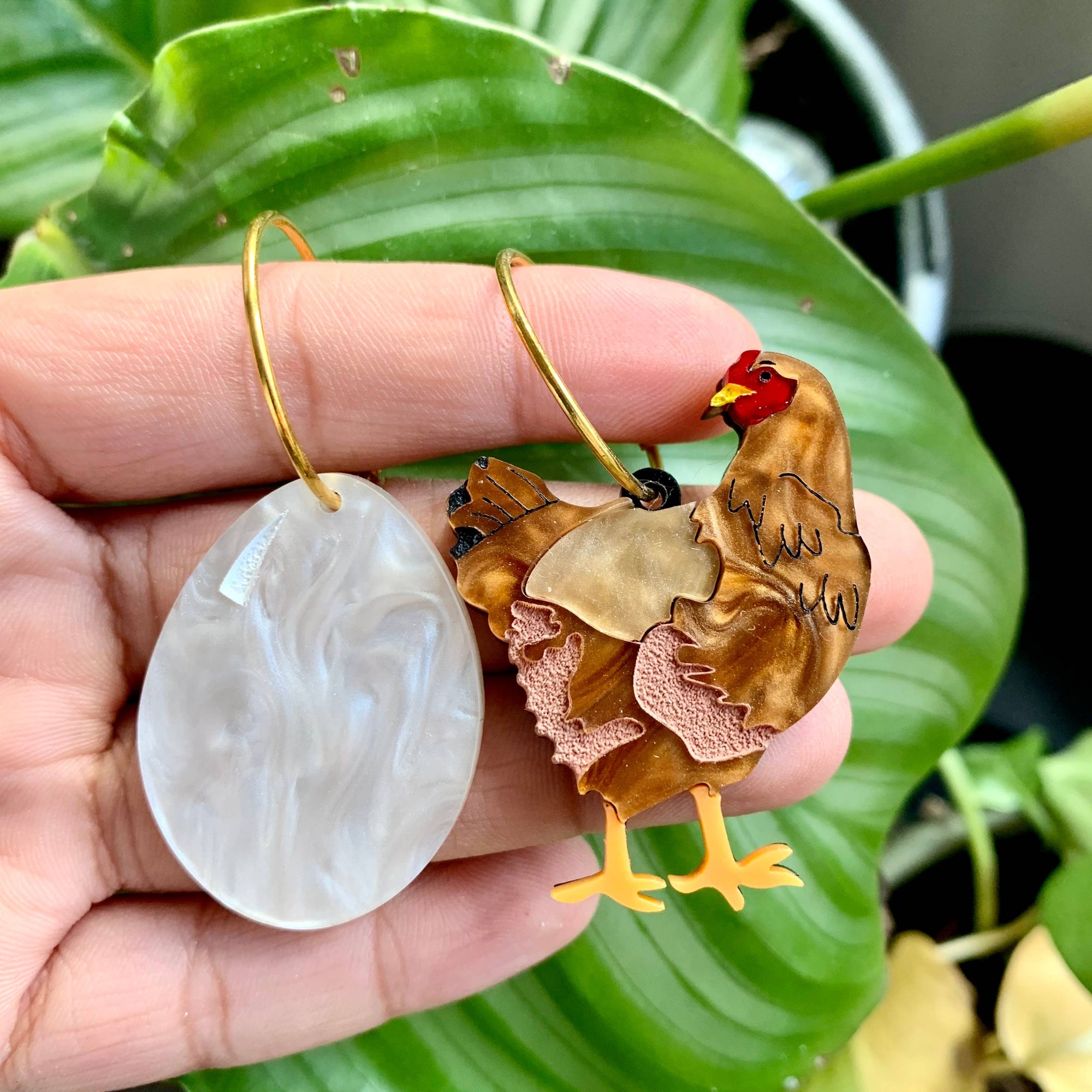 Chicken and Egg Earrings