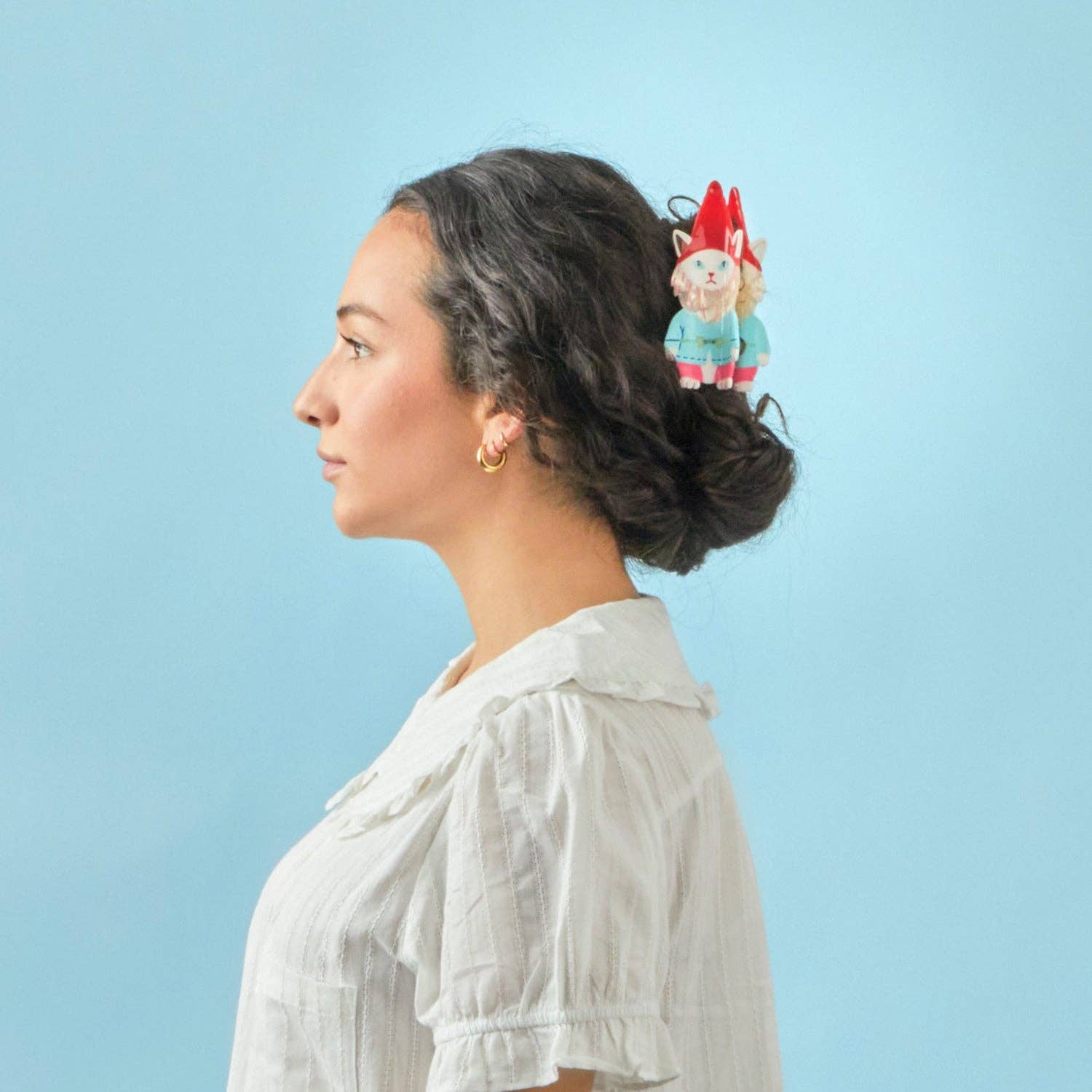 GARDEN CAT GNOME - Hair Claw