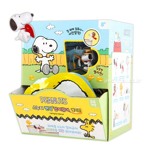 Peanuts-themed product packaging with cartoon characters on a white background