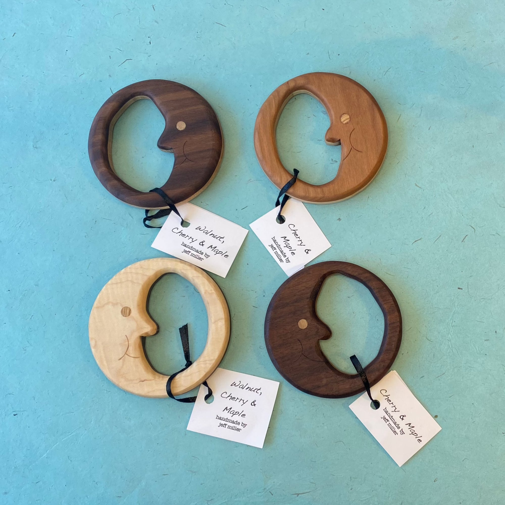 Handmade Wooden Teether -moon or circle