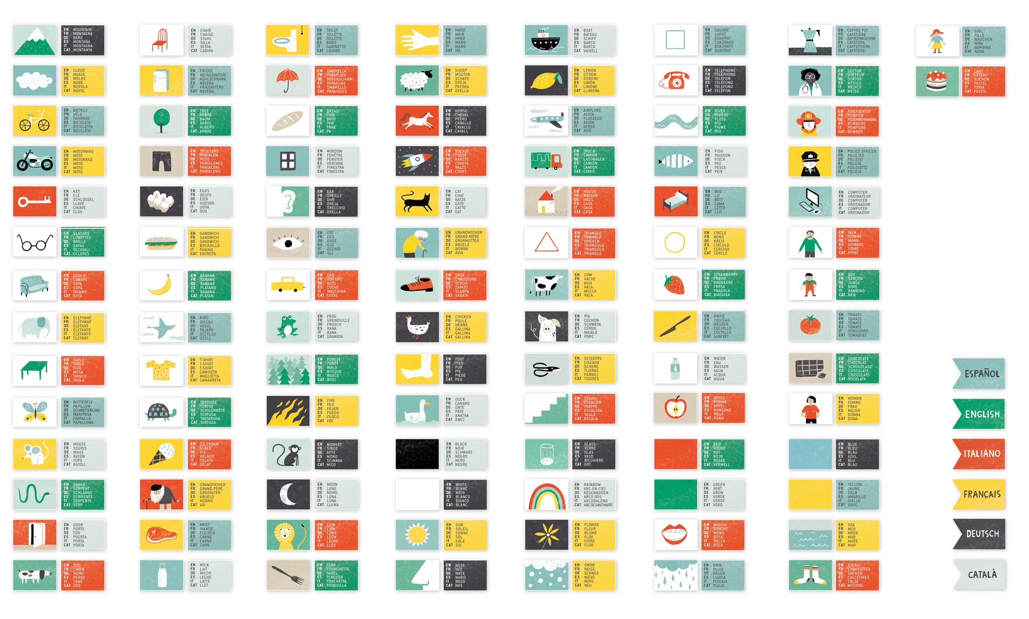 Collection of various icons in different categories on a white background