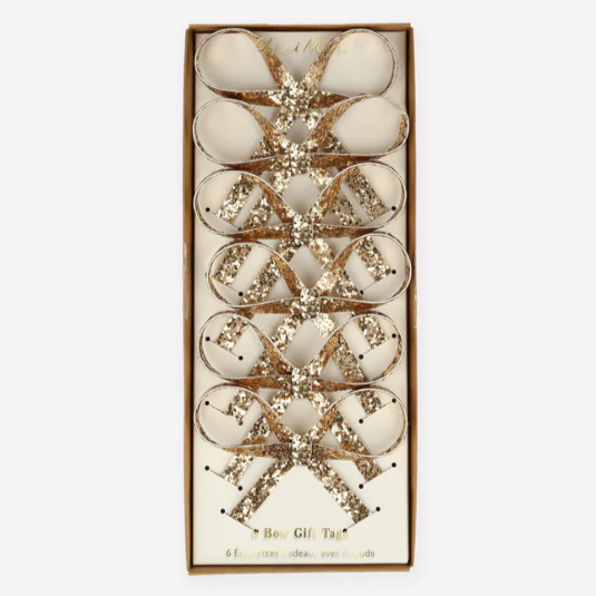 Glitter Bow Gift Tag Set 6pk