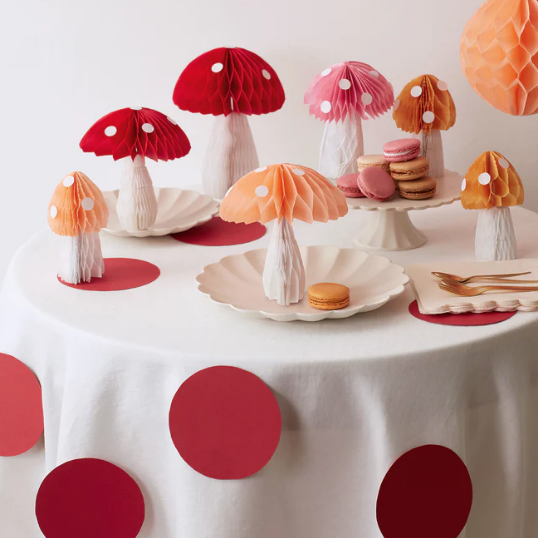 Honeycomb Mushroom Decorations (10pk)