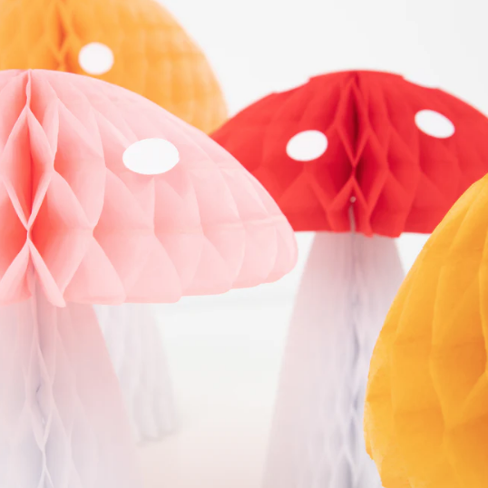 Honeycomb Mushroom Decorations (10pk)