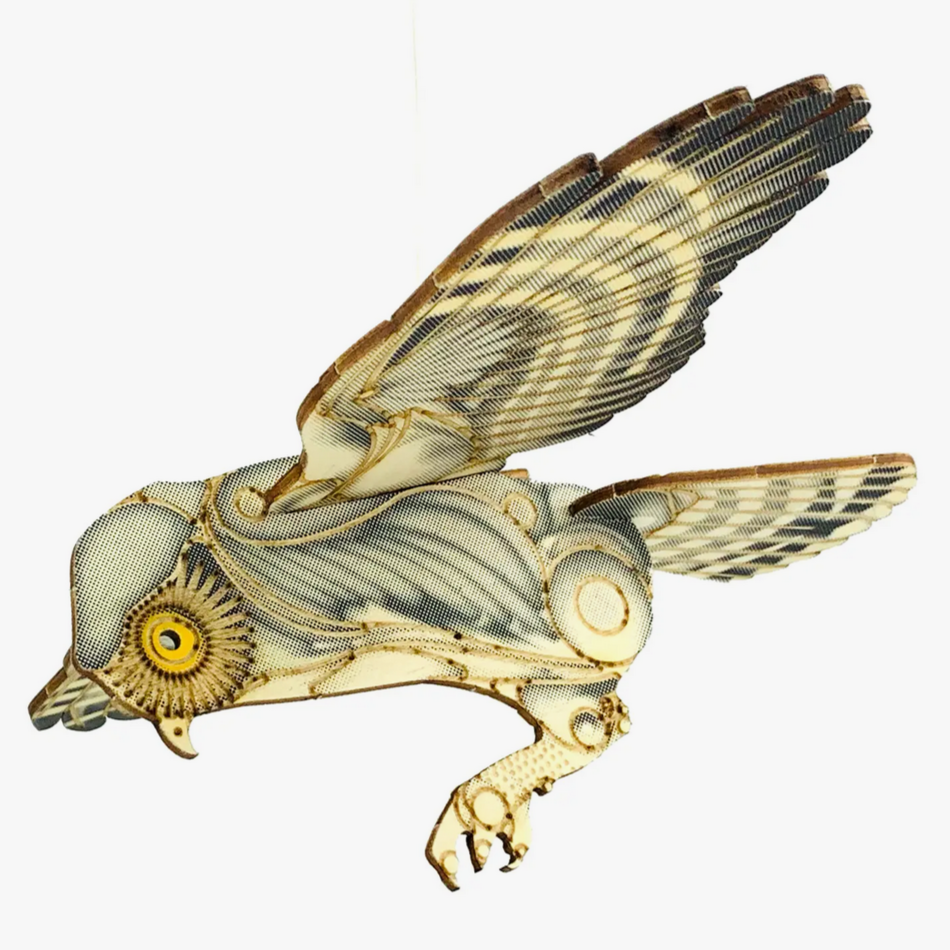 Birds : Owl -wooden puzzle mobile