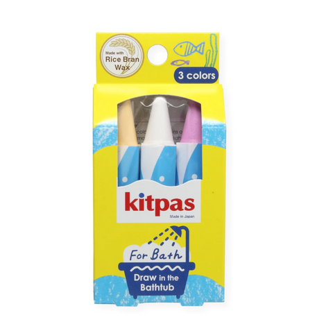 Rice Wax Kitpas Bath Crayons 3 colors - Shell (Yellow, White, Pink)  (3-6yrs)