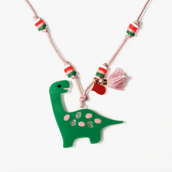 Preciousaurus Green/Pink Necklace