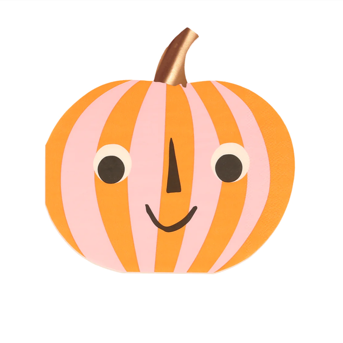 Pink and Orange Stripy Pumpkin Napkins (16pk)