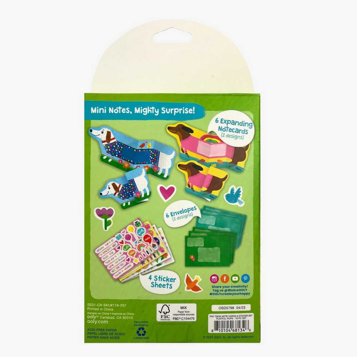 Tiny Tada! Note Cards & Sticker Set - Playful Pups