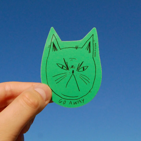 Snitty Kitty "Go Away" Sticker