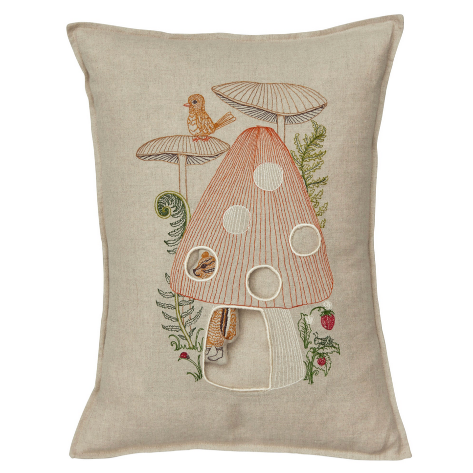 Mushroom House Pocket Pillow