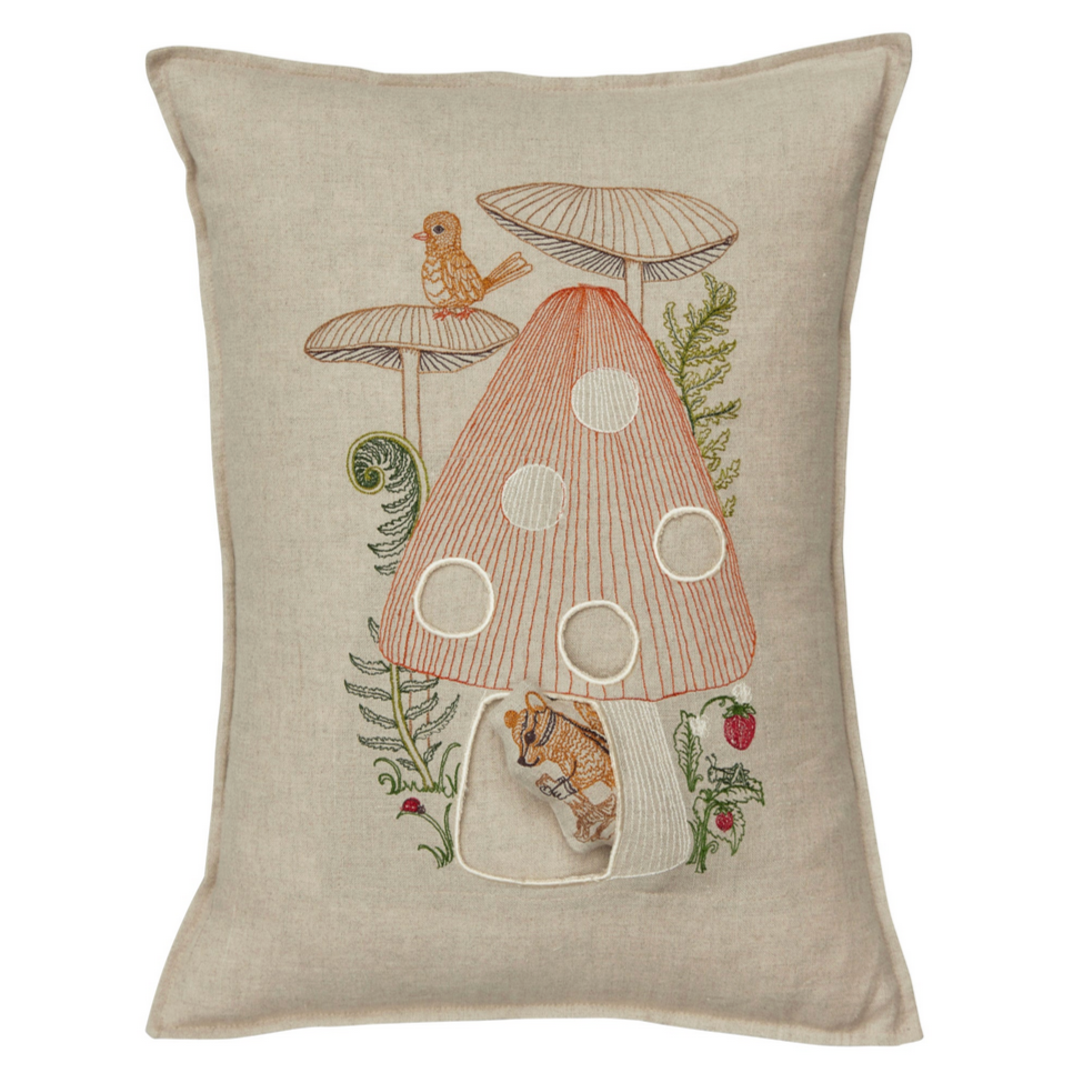 Mushroom House Pocket Pillow